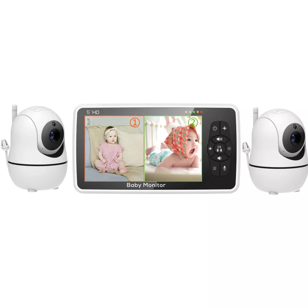 Babyphone vidéo 5 pouces avec 2 caméras