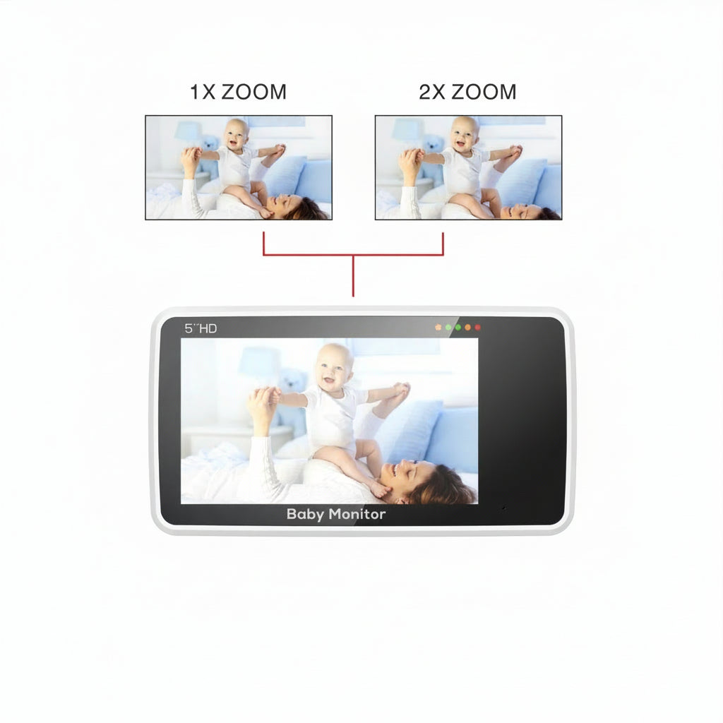 Babyphone vidéo 5 pouces avec 2 caméras