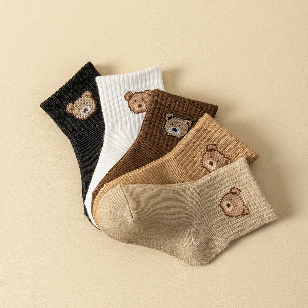 Chaussettes bébé ourson x5