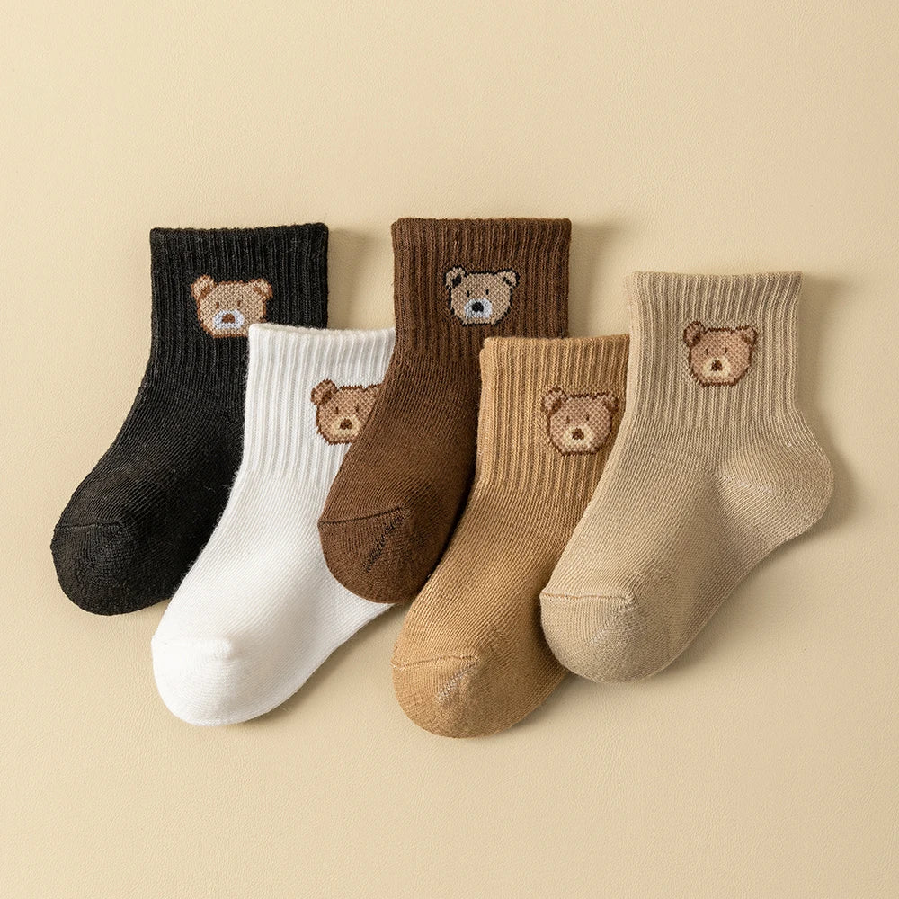Chaussettes bébé ourson x5