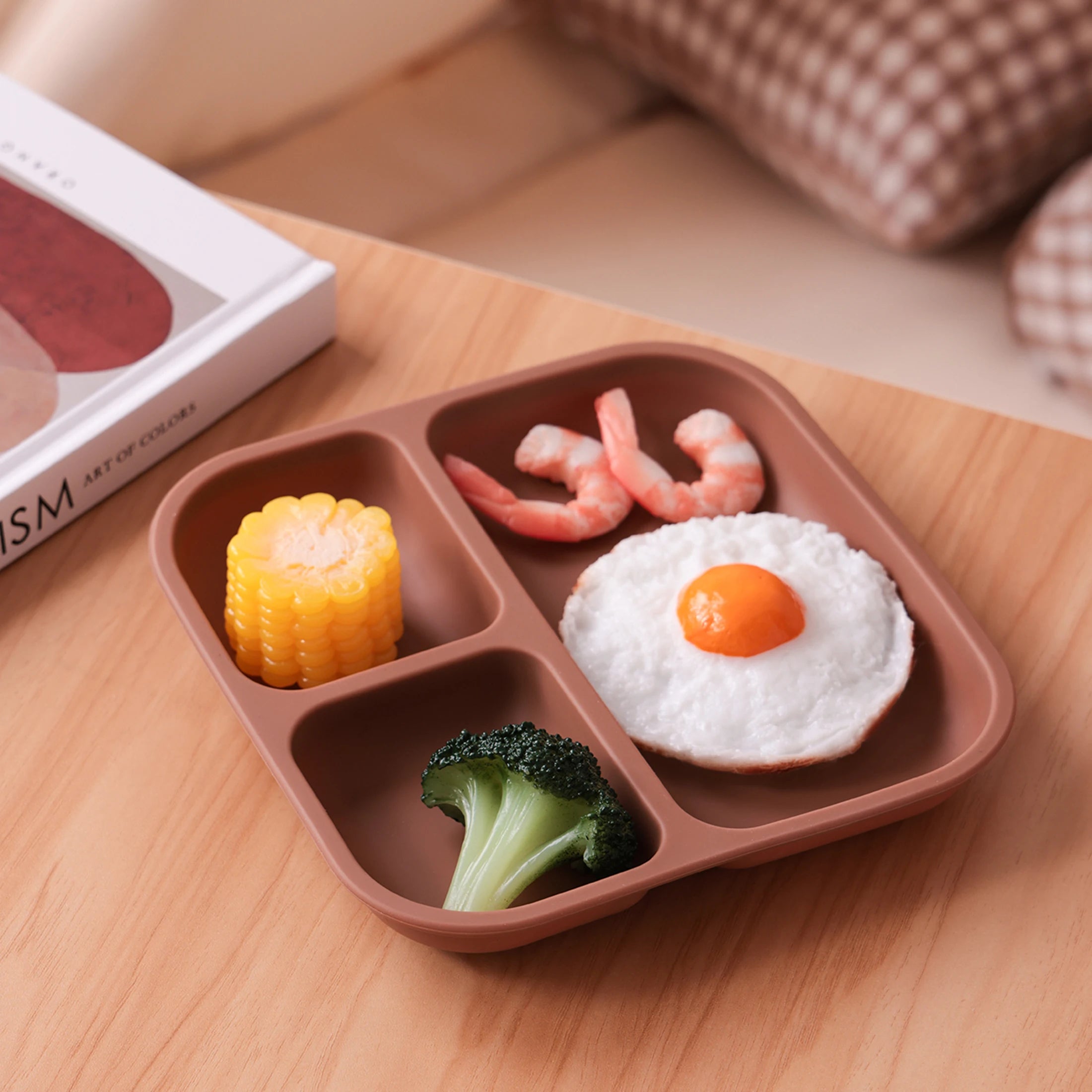 Assiette carré compartimentée en silicone