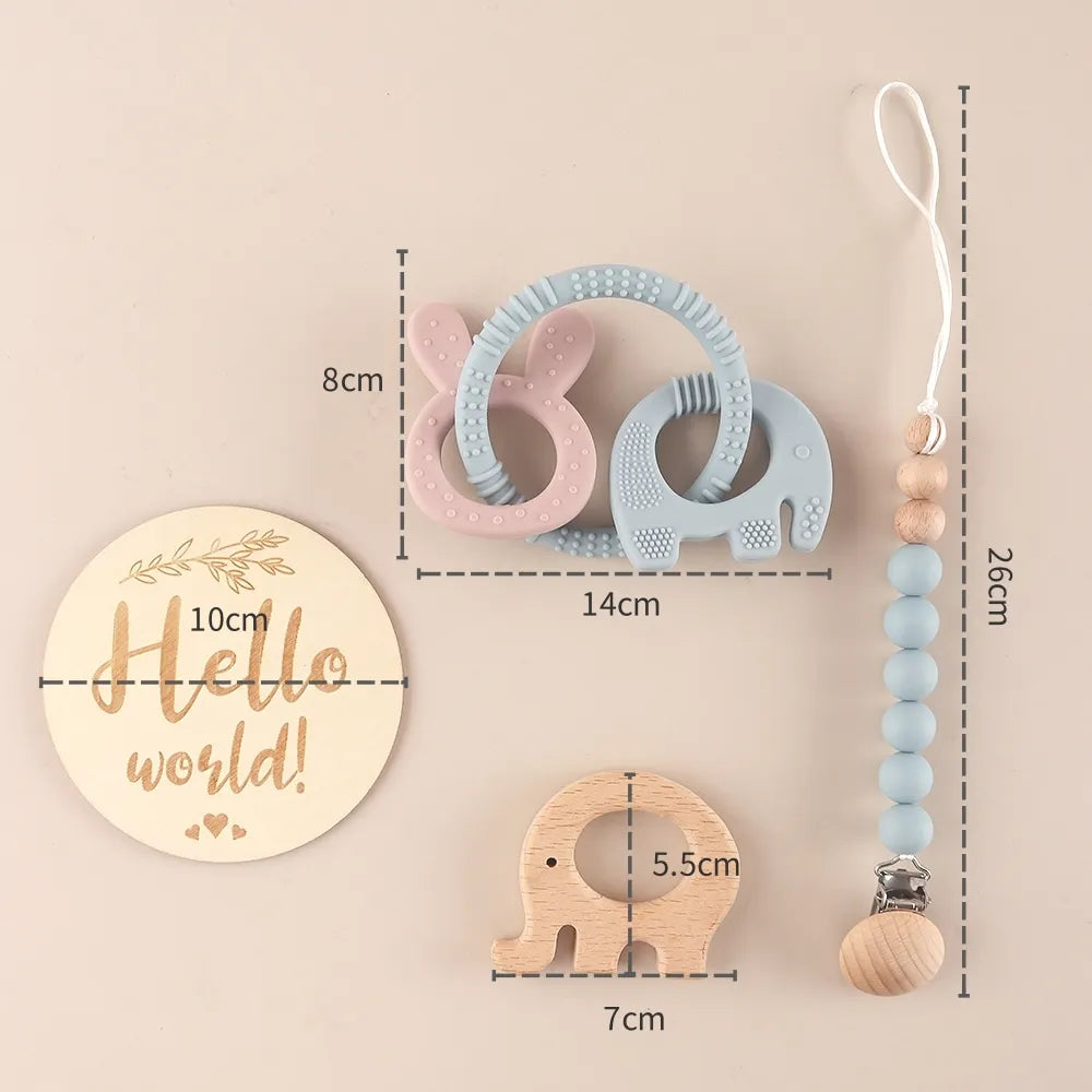 Coffret cadeau bébé éléphant et lapin