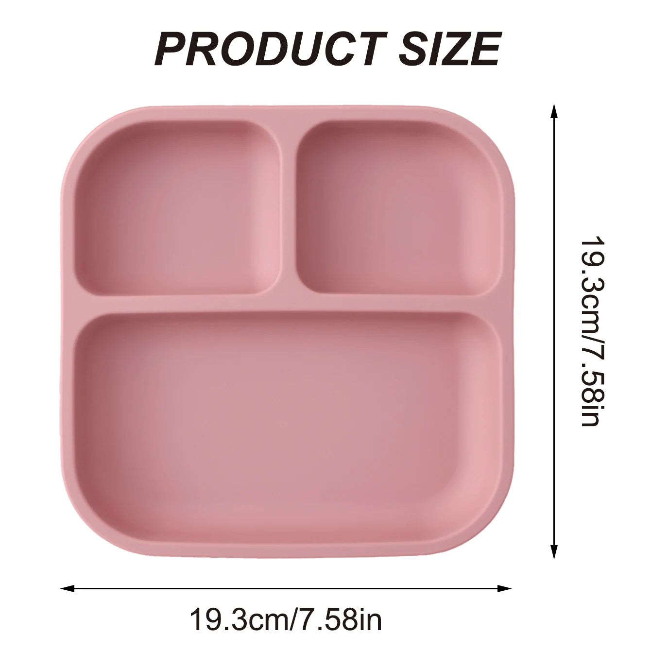 Assiette carré compartimentée en silicone